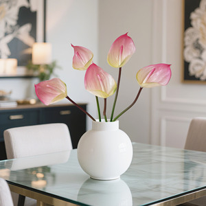 Simulated Alocasia Red Palm High-end Soft <b>Rubber</b> Hand Feel Minimalist Anthurium Living Room Flower Arrangement Home Decor - Product Image 5