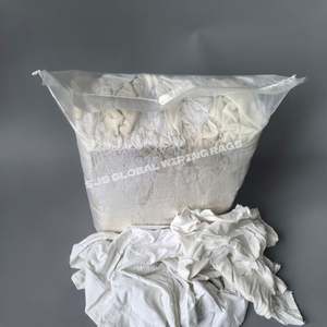 Trapos de Lana Blanca Reciclados Ecológicos para Uso Industrial, 100% Algodón, Bolsa de 15 kg, Trapos para Limpieza - Product Image 1