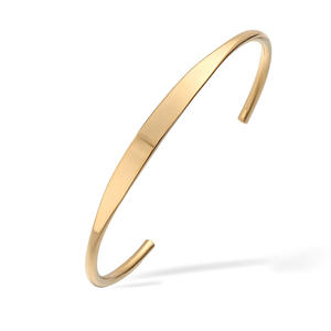 กำไลข้อมือสแตนเลสสตีลชุบทอง 18K แบบเปิดสลักชื่อได้ตามสั่ง สำหรับผู้หญิง ของขวัญวันครบรอบ เครื่องประดับแฟชั่น - Product Image 6