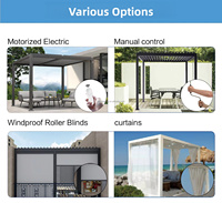 Pergola bioclimatique solaire en aluminium moderne - Design élégant, pavillon extérieur imperméable pour les extérieurs de maisons contemporaines