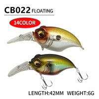 Leurre dur de surface CB022 42mm 6g pour la pêche au bar en eau douce avec hameçons, leurre Jerkbait Griffon