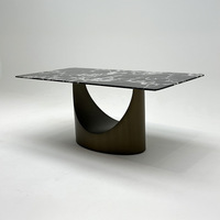 Table à manger en marbre de forme contemporaine italienne, créative et simple, pour la maison, la salle à manger, la villa, l'hôtel, luxe, carrée