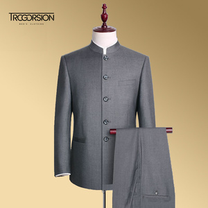 Traje Tang <span class=keywords><strong>de</strong></span> <span class=keywords><strong>estilo</strong></span> chino para hombre, vestido ajustado <span class=keywords><strong>de</strong></span> <span class=keywords><strong>estilo</strong></span> <span class=keywords><strong>de</strong></span> negocios para novio, traje <span class=keywords><strong>de</strong></span> cuello chino transpirable <span class=keywords><strong>de</strong></span> talla grande para jóvenes <span class=keywords><strong>de</strong></span> otoño para hombre - Product Image 2