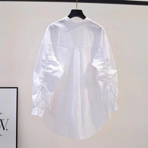 Camisa <span class=keywords><strong>de</strong></span> Manga Larga con Cordón Ajustable para Mujer, Diseño Nuevo <span class=keywords><strong>de</strong></span> Primavera y Otoño, Holgada, Versátil, <span class=keywords><strong>de</strong></span> Longitud Media - Product Image 3