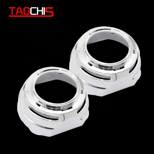 TAOCHIS Car Headlight 2.5 3.0 Inch HELLA 3R G5 Koito Q5 WST Bi Xenon Led Projector Lens Shroud with Angel Eyes Hole Retrofit