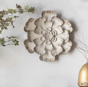 2023 Iron handmade crafts 3D flower wall hanging retro circular metal flower wall decoration