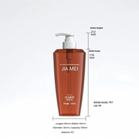 Flacon de 500 ml en PET pour désinfectant pour les mains et gel douche, emballage pour lotion et crème pour le visage avec pompe à lotion, forme losange, couleur ambre