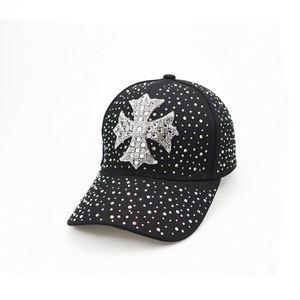 Nouvelle casquette de baseball réglable en toile à 6 panneaux pour femme, style vintage avec strass épars – Décontractée, protection solaire extérieure, évacuation de l'humidité - Product Image 5