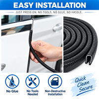 Bande de protection en caoutchouc flexible en forme de U avec clips en acier pour bordure de tôle, automobile, camion, armoire