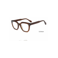 Montures de lunettes optiques carrées rétro en acétate avec détails rivetés pour usage quotidien unisexe, compatibles OEM ODM