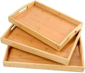 Itchen-bandeja de comida con asas, accesorio de madera perfecto para el desayuno y aperitivos