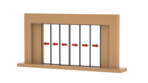 Porte coulissante innovante <span class=keywords><strong>HEBO</strong></span> 3+3 à glissières synchronisées sans rail, cadre en aluminium intérieur, cloison en verre mobile pour cuisine - Product Image 2