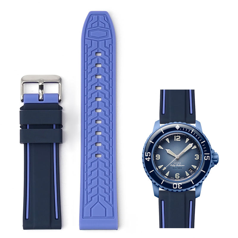 สีน้ำเงินเนวี่บลู + หัวเข็มขัดเงิน