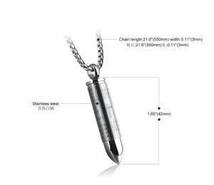 الفولاذ المقاوم للصدأ رصاصة قلادة جرة رماد قلادة الصليب اللوردات الصلاة رماد الحرق قلادة - Product Image 3