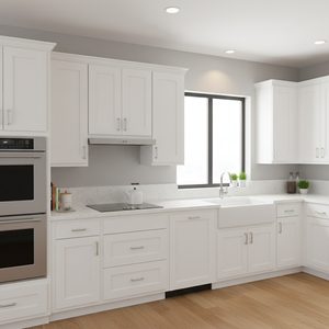 Mobiletto Shaker Bianco Sydney di Sunique, 12x36x12 Pollici, 1 Porta 2 Ripiani, Design Moderno per Cucina in MDF - Product Image 3