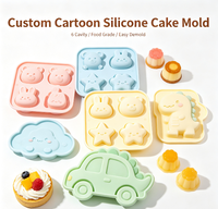 Cartoon-Silikon-Kuchenform Lebensmittelechte Silikon-Backform Leicht zu Entformen Baby-Nahrung Gelee-Pudding-Form für Zuhause Kinder-Backen