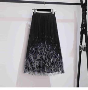 <span class=keywords><strong>Jupe</strong></span> <span class=keywords><strong>longue</strong></span> en <span class=keywords><strong>tulle</strong></span> pour femmes <span class=keywords><strong>Jupe</strong></span> midi plissée à la mode, esthétique, dégradée, imprimée léopard, ligne, taille haute Femme Vert - Product Image 4