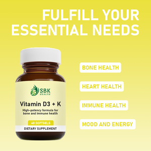 Best Selling Vitamin D3 K Softgels with Vitamin D Bone and Teeth Health High Potency Formula For Bone and Immune Health Softgels - Product Image 3