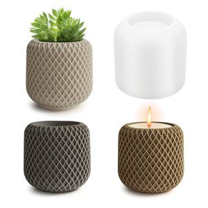 MUYULINS and Candle Holder Cake <b>Tool</b> <b>Silicone</b> Concrete Mold, Storage Jar Cylinder Vase Casting Mold - Product Image 1