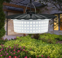 Lampe de grange solaire à 360 degrés, 72 LED, étanche, du crépuscule à l'aube, lampe suspendue extérieure pour jardin, villa, cour