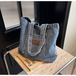 Sac fourre-tout en toile pour la vie quotidienne, grande capacité, en jean, pliable, avec logo personnalisé – Vente directe usine - Product Image 6