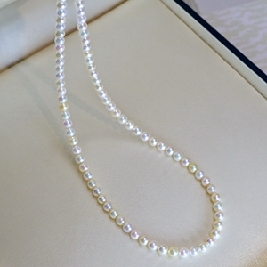 Collar de Perlas de Agua de Mar Naturales de Japón de Súper Calidad, 4-5 mm, Redondas, con Fuerte Brillo, Collar de Perlas Akoya - Product Image 3