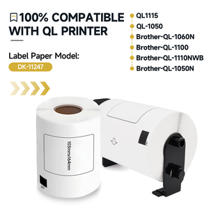 Rouleau de papier autocollant thermique compatible DK-11247 DK11247 DK-1247 103mmx164mmx180 pour <span class=keywords><strong>imprimante</strong></span> Brother QL - Product Image 2