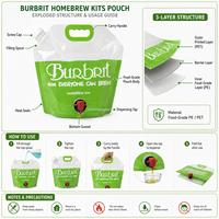 Pochettes souples verticales 5L et 10L avec bec verseur – Sac d'eau pliable avec buse d'aspiration – Sac de stockage de qualité alimentaire pour camping, randonnée – Sac aseptique