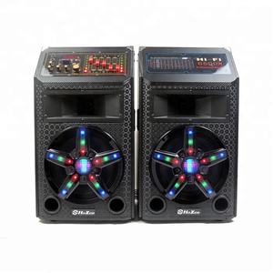 Enceintes de scène 2.0 de 10 pouces, vente chaude, W-<span class=keywords><strong>145</strong></span>, égaliseur RGB/USB/SD/radio FM/télécommande, microphone sans fil intégré - karaoké portable, home cinéma - Product Image 1