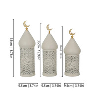 Décoration de bureau Ramadan Kareem, centre de table, lampe en métal Eid Mubarak, spirale blanche creuse, lumière LED, décorations Ramadan 2026
