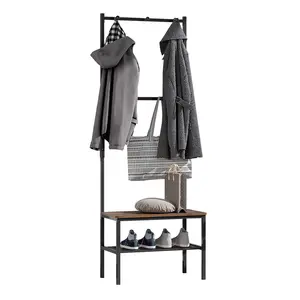 Modern endüstriyel stil Entryway kulesi/ayakkabı ahşap raflar ile tezgah kaplama rafları ayakta oturma odası mobilya standları