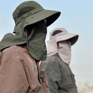 Summer Hats UV Outdoor Hunting Fishing <b>Cap</b> For Men Women <b>Hiking</b> Camping Visor Bucket Hat Neck Flap Fisherman Hat - Product Image 2