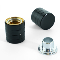 Bouchon de bouteille de parfum personnalisé noir de luxe vide magnétique avec collier de parfum et poids supplémentaire couvercles de haute qualité fermetures de bouteille