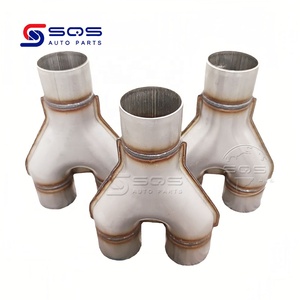 Pipa Knalpot Universal SQS OEM/ODM T409 Baja Tahan Karat Bentuk Y <span class=keywords><strong>2</strong></span>.5" Pipa Knalpot Las Ganda Konektor Adaptor Knalpot - Product Image 3