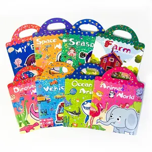 ขายร้อนนิยายเด็กกิจกรรมสติกเกอร์หนังสือสําหรับเกมและการศึกษาReusable Coloringสติกเกอร์หนังสือ