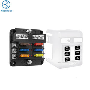 Boîte à fusibles étanche Andufuse 6 voies 12V 24V 32V avec indicateur LED d'avertissement Bus négatif pour système de voiture marine VR camion chariot de <span class=keywords><strong>golf</strong></span> - Product Image 1