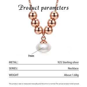 Vintage V-shape Rose Gold Metal Bead Natural Freshwater Pearl Drop Necklace Copper Jewelry Elegant Dangle <b>Choker</b> for Women - Product Image 6