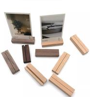 Porte-panneaux en acrylique transparent détachable A4 A5 A6 avec base en bois, supports de cartes de table, supports de numéros de menu, présentoir