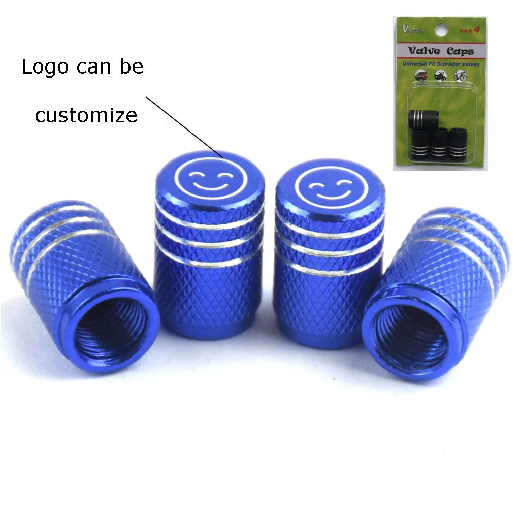 V00000201 4 Stuks Set Groothandel Geanodiseerd Aangepaste Auto Logo Auto Bandventieldop Caps Cover Met Logo