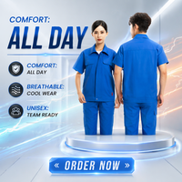 Ensemble uniforme de travail d'été en coton à manches courtes pour hommes, durable, respirant, anti-humidité, léger et de protection pour le travail (vente en gros)