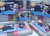 Stylos marqueurs à double pointe en peinture acrylique 60 couleurs, stylos à peinture acrylique de qualité supérieure pour la création de projets DIY