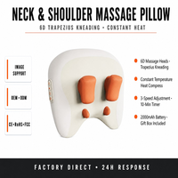 Coussin de massage Shiatsu portable pour le cou et le corps, design tendance, chauffant, alimenté par USB, fonctions de contrôle de la minuterie