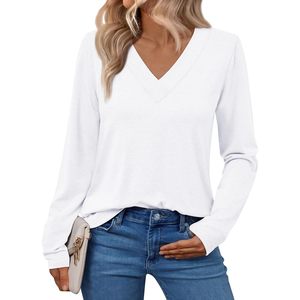 2025เสื้อยืดคอวีแขนยาวลำลองสำหรับผู้หญิง, เสื้อกันหนาวนุ่มสำหรับผู้หญิง - Product Image 4