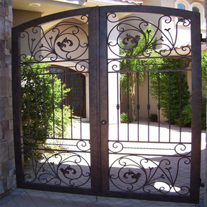 Chuyên Nghiệp Tùy Chỉnh Rèn Sắt Cổng Giá Tốt Nhất Đu Mở Sắt Người Đàn Ông Cổng Thiết Kế Đơn Giản Thiết Kế Cho Sân Nhà - Product Image 5