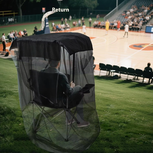 Sedia a dondolo da esterno con tenda parasole e zanzariera, facile installazione, per giardino e cortile - Product Image 6