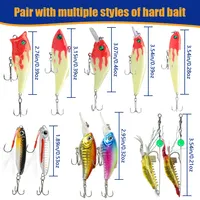 24 pièces de leurres de pêche pour cadeaux de Noël, Isca, leurres artificiels, spinner bait, minnow, popper, VIB, spoon, pencil lure pour la pêche au black-bass et à la truite