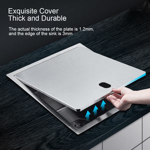 Lavello da <span class=keywords><strong>cucina</strong></span> nascosto di lusso lavello a scomparsa sottotop in acciaio inossidabile 304 con rubinetto piegato e <span class=keywords><strong>scarico</strong></span> - Product Image 5