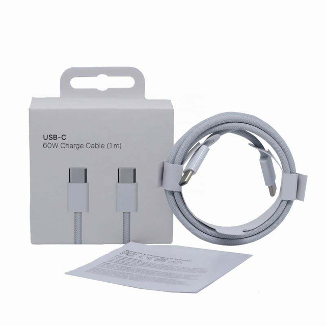 60W 1M Type c Cable Fast Charging USB-C to C Data Cable High Quality for iPhone 15 16 17 Mobile Phone Cables