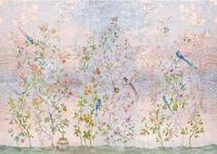 Wallpaper Mural Dinding Art Deco Cetak Transfer Panas Bertekstur Vintage Chinoiserie Still Life, Dekorasi Latar Belakang Kustom