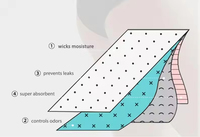 Vente en gros d'usine, livraison directe, culotte menstruelle absorbante anti-fuite pour femmes, 4 couches, pour les règles, teinte unie, usage quotidien